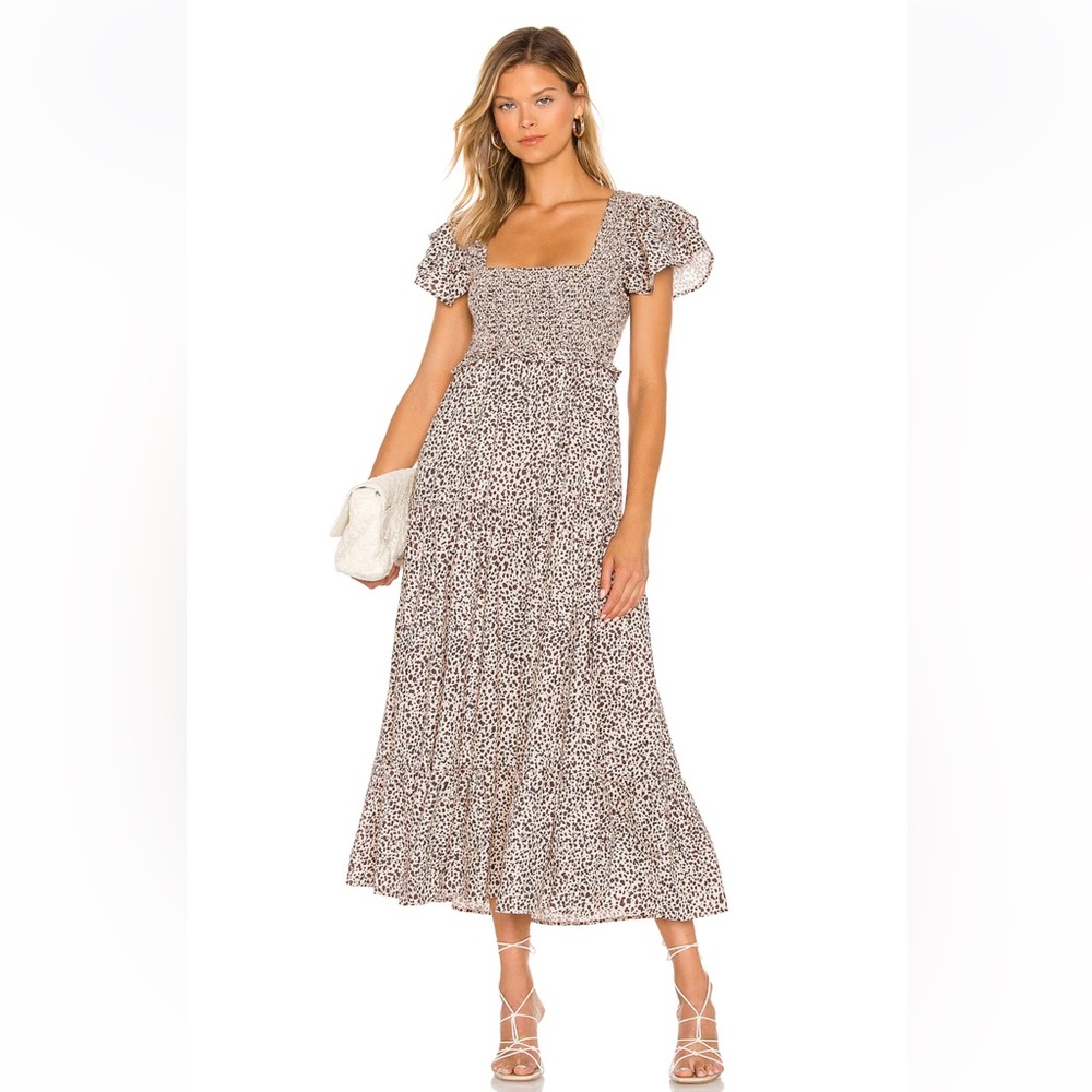 Majorelle Jade Smocked Midi Dress